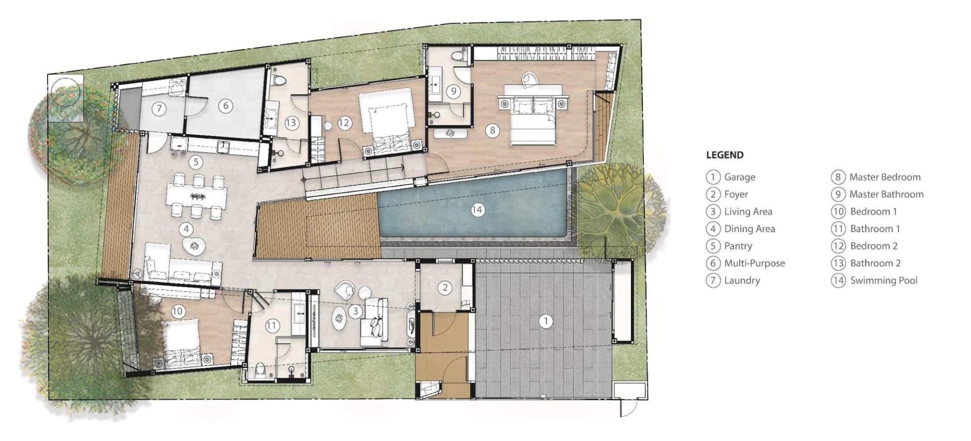 Floor plan of the Type B villa