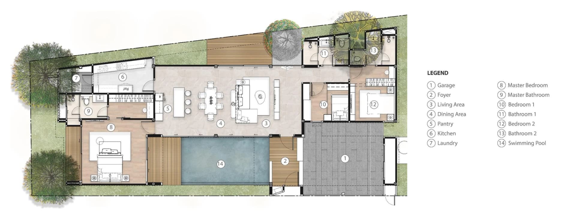 Floor plan of the Type C villa